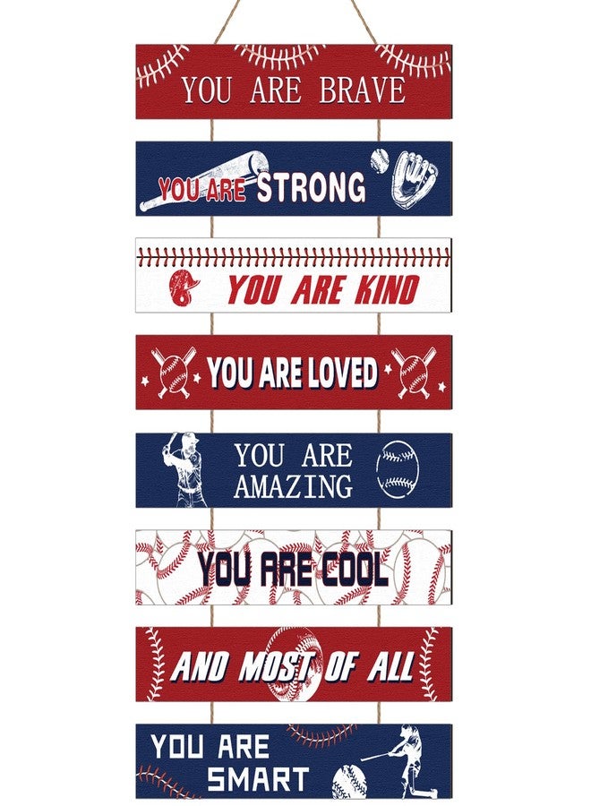 Fiwochic Baseball Room Decor for Teen Boys Inspirational Gifts Vintage Wood Baseball Lovers Wall Sign Motivational Quote Hanging Decor for Sports Bedroom Gym Playroom Nursery Decorations - Image 1